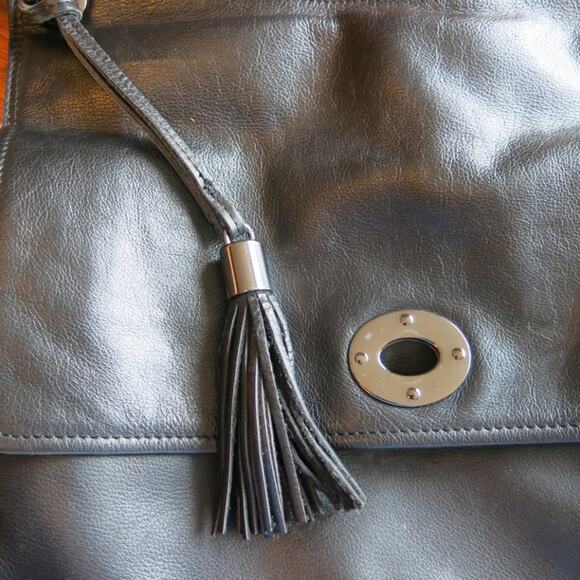 RACHEL ROY Bag Shoulder/Crossbody Leather Tassel Outside Pocket Black - Picture 8 of 8